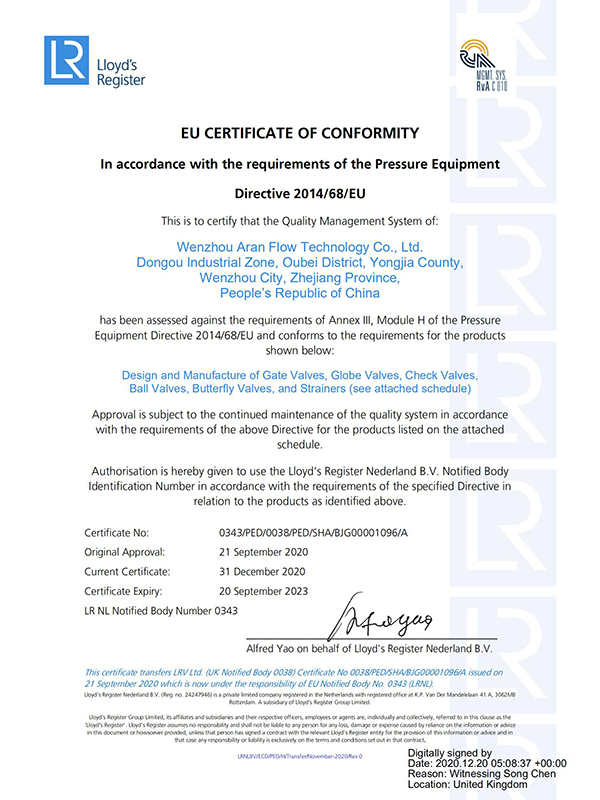 5、EUPED CERTIFICATE CONFORMITY